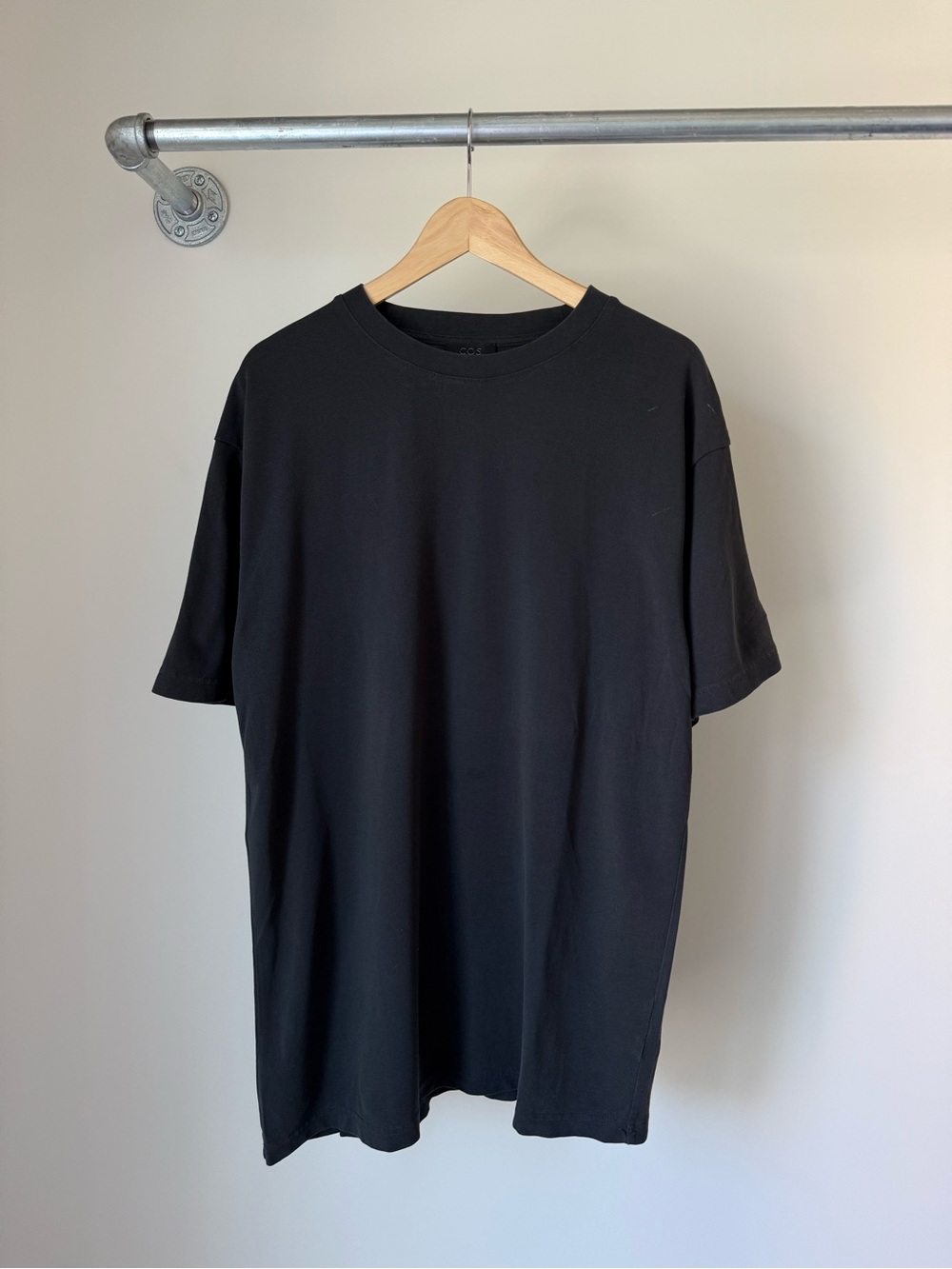 COS Men's Faded Black Oversized T-Shirt